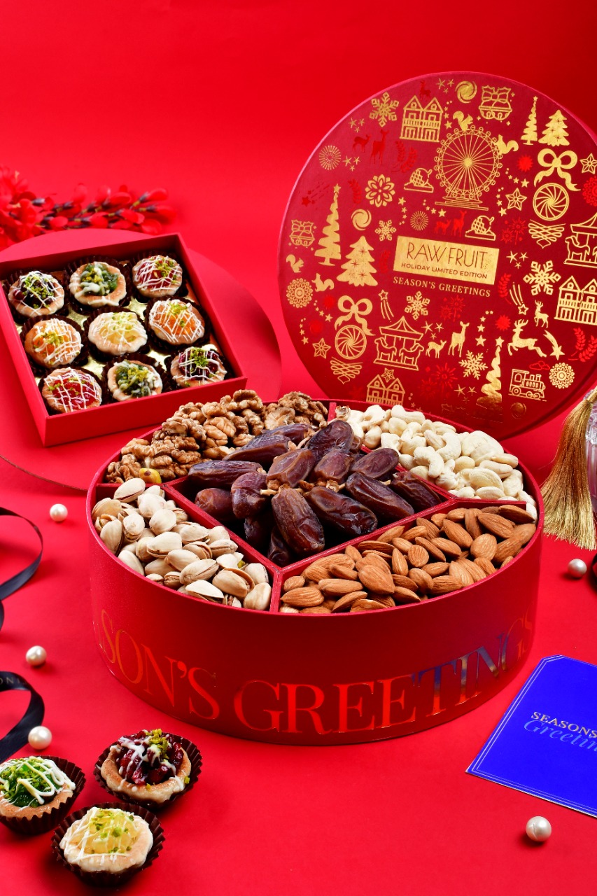 Round Dry Fruit Holiday Gift Box