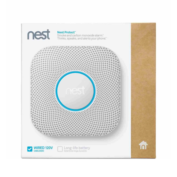 Google Nest Protect 2nd Generation Wired Smoke Detector Alarm White S3003LWES