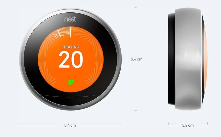 Google Nest 3rd Generation Programmable Learning Smart Thermostat Polish Steel