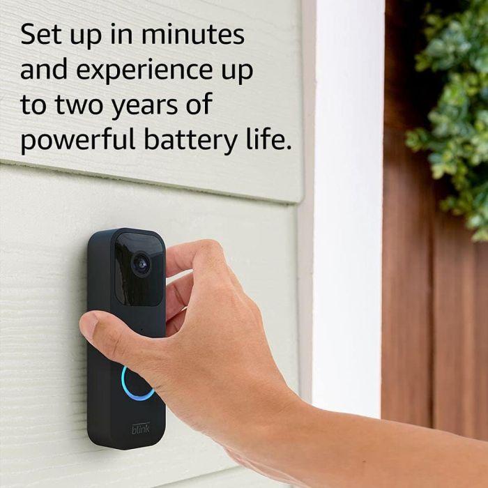Blink Video Doorbell + Sync Module 2 | Two-year battery life, Two-way audio, HD video, motion and chime app alerts and Alexa enabled — wired or wire-free