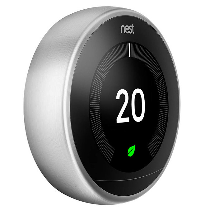 Google Nest 3rd Generation Programmable Learning Smart Thermostat Polish Steel
