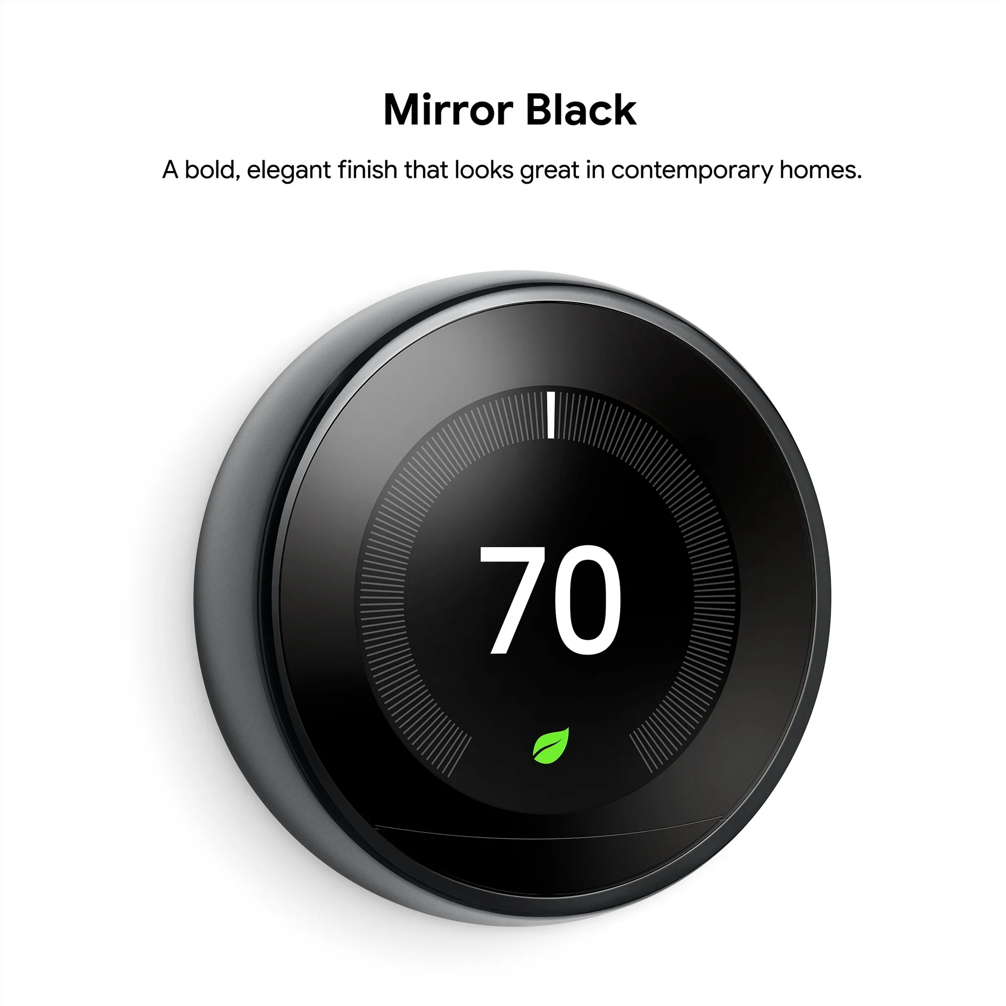 Google Nest Learning Thermostat - 3rd Generation - Mirror Black