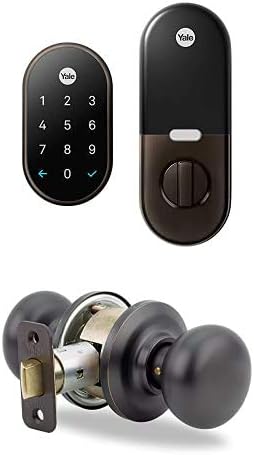 Google Nest x Yale Lock with Matching Knob - Smart Lock with Knob for Keyless Entry - Bronze