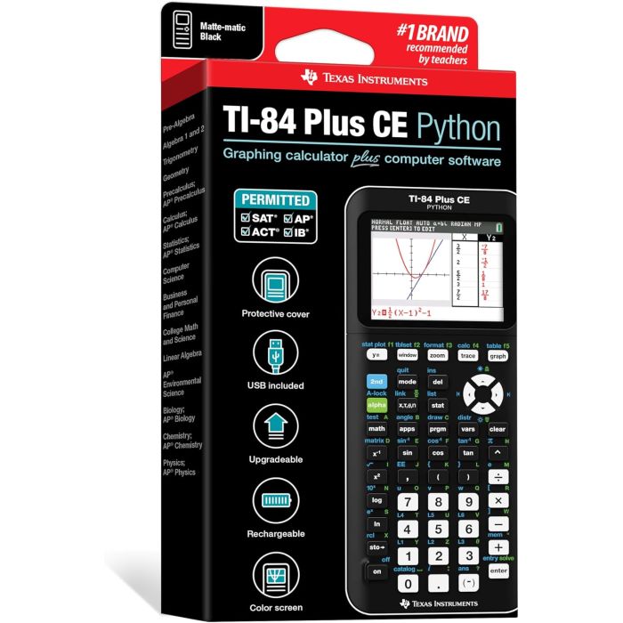 Texas Instruments TI-84 Plus CE Color Graphing Calculator, Black