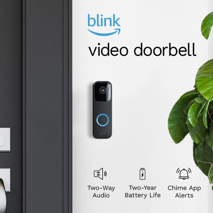 Blink Video Doorbell + Sync Module 2 | Two-year battery life, Two-way audio, HD video, motion and chime app alerts and Alexa enabled — wired or wire-free