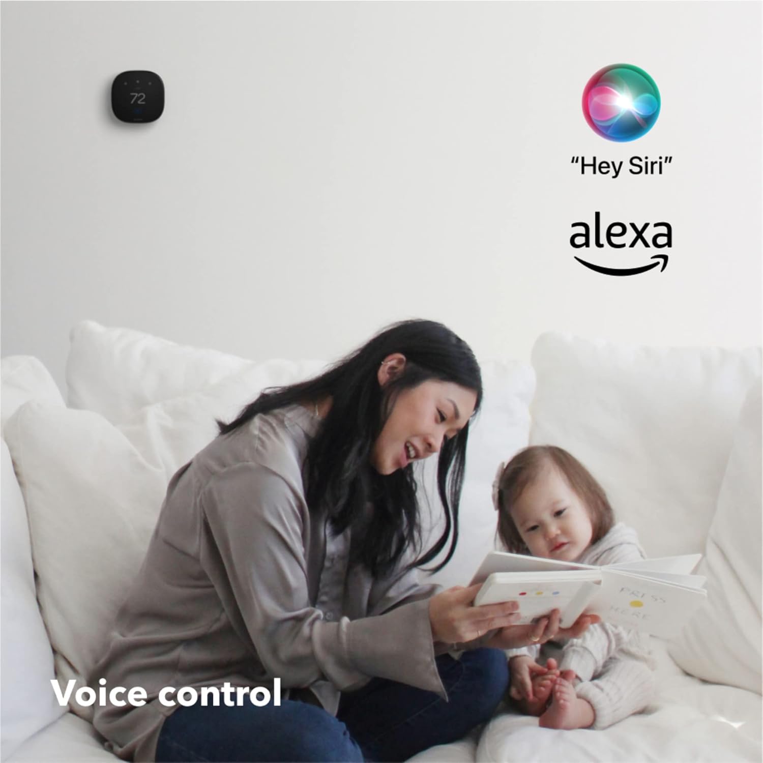 Ecobee  Smart Thermostat Premium with Smart Sensor and Air Quality Monitor - Programmable Wifi Thermostat - Works with Siri, Alexa, Google Assistant