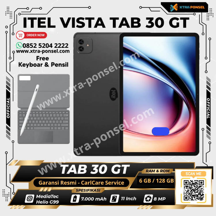 ITEL VISTA TAB 30 GT 6/128 FREE KEYBOARD + PEN STYLUS
