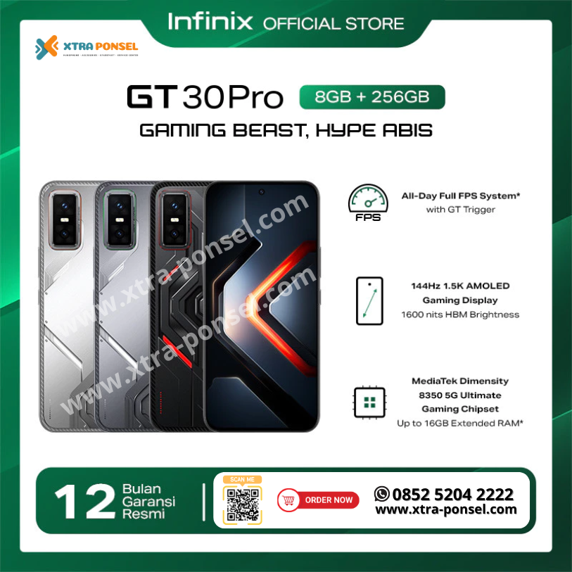 Infinix GT 30 Pro 8/256GB - Up to 16GB Extended RAM - Dimensity 8350 Ultimate - 6.78" Amoled+ 144Hz - 108MP - NFC