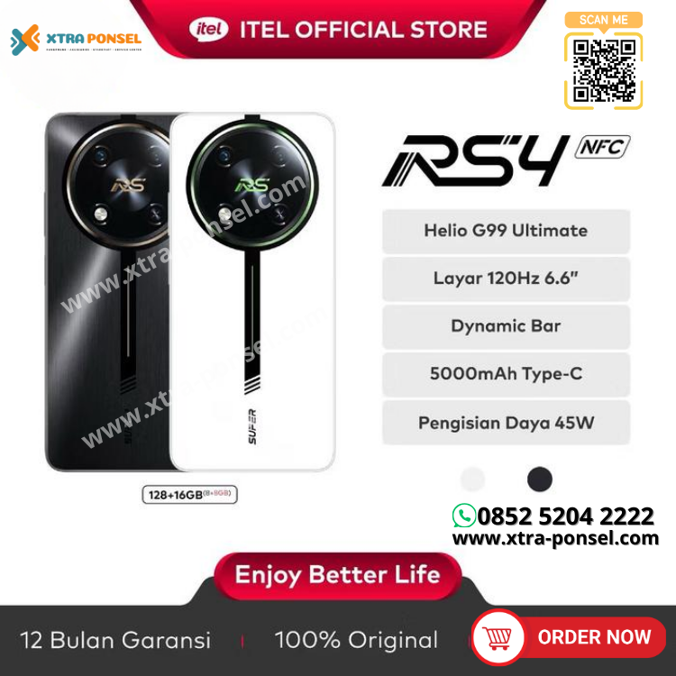 itel RS4 RAM 8+128GB - NFC - G99 Ultimate - 45W Power Charge - 120Hz 6.6" - Dual Speaker