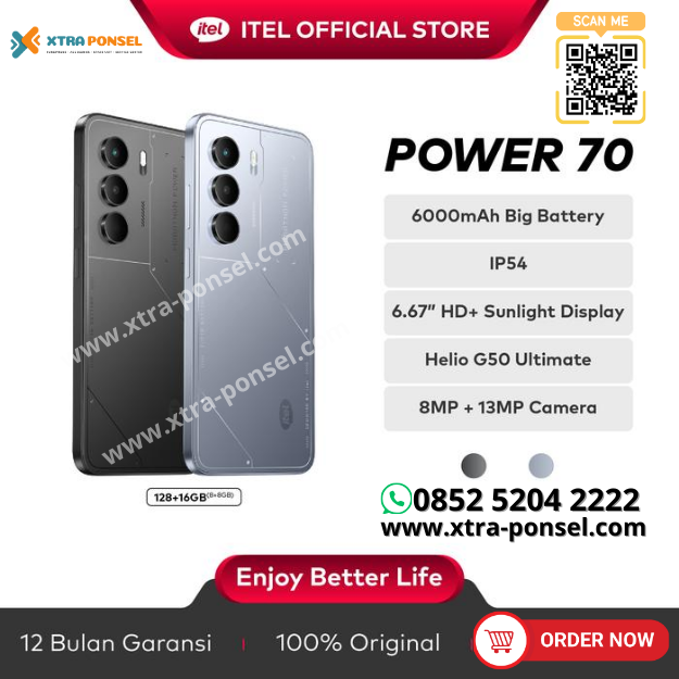 itel P70 POWER 70 4+4/128GB | 8+8/128GB - Big Battery 6000mAh - 6.67"HD + Sunlight Display 90hz - BLACK, 4+4/128 GB