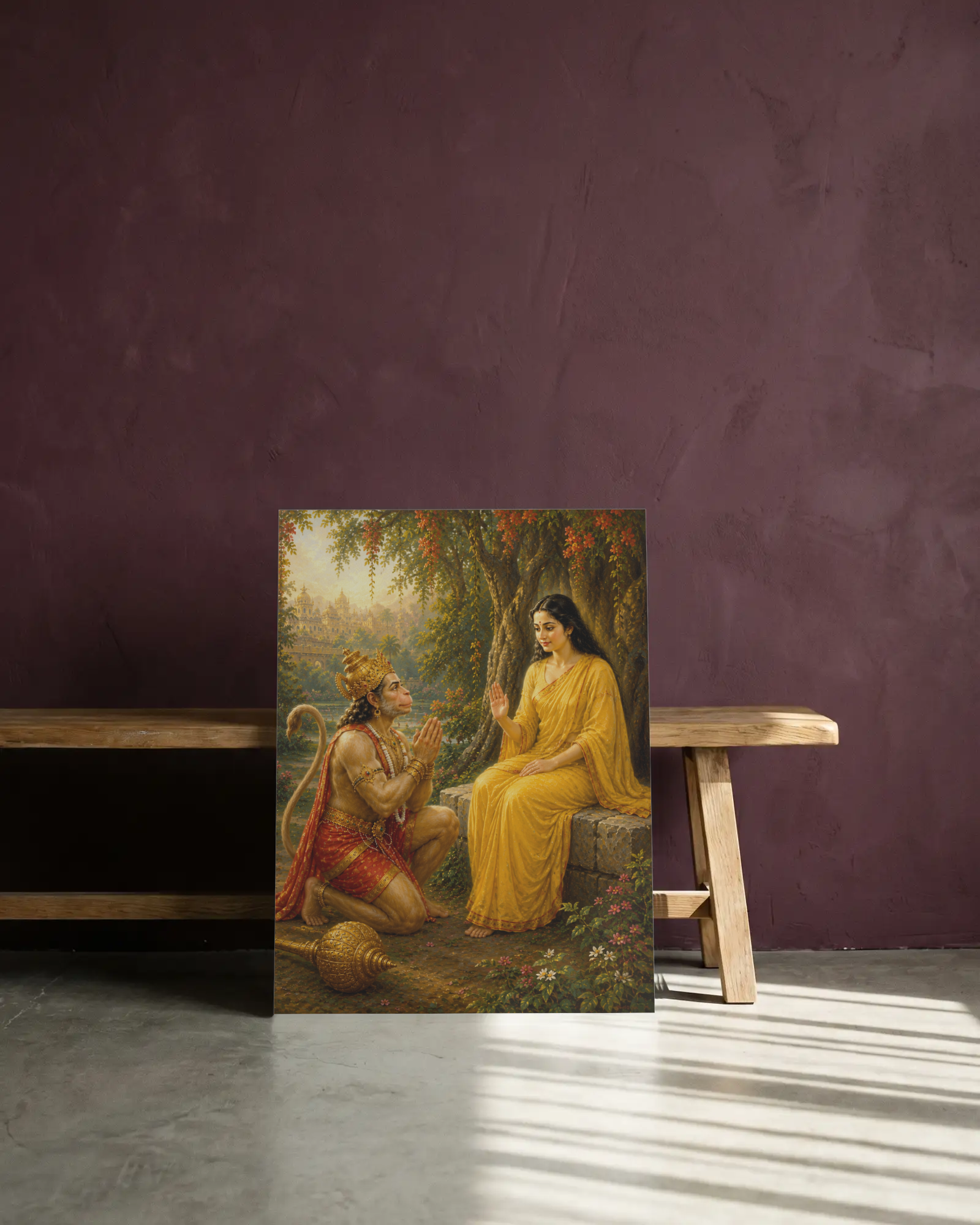 maa sita and hanuman in ashok vatika