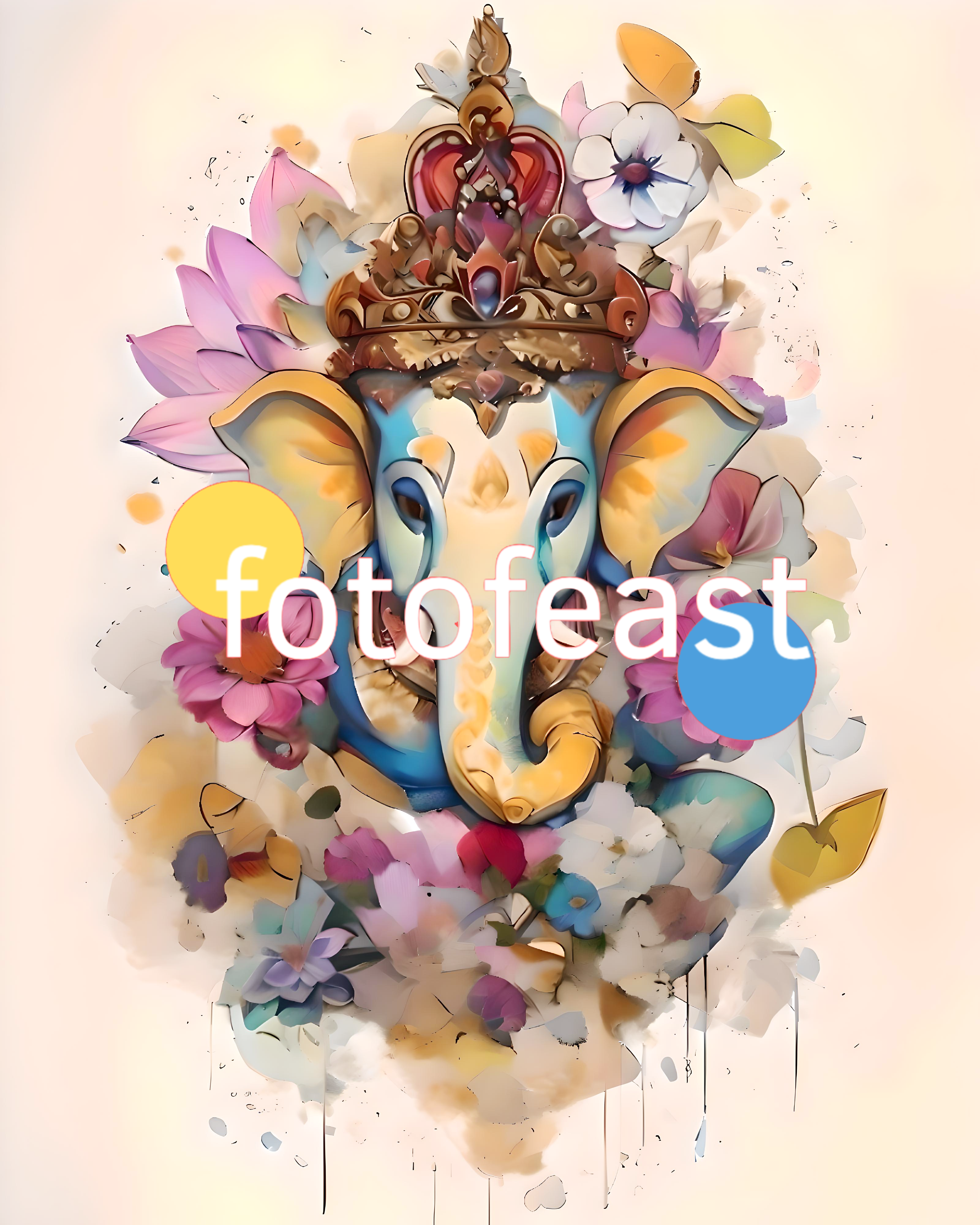 floral ganesha