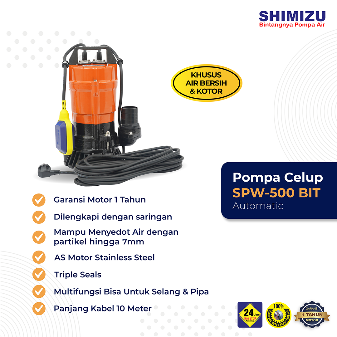 [Pompa Celup] Shimizu SPW-500 BIT AUTO