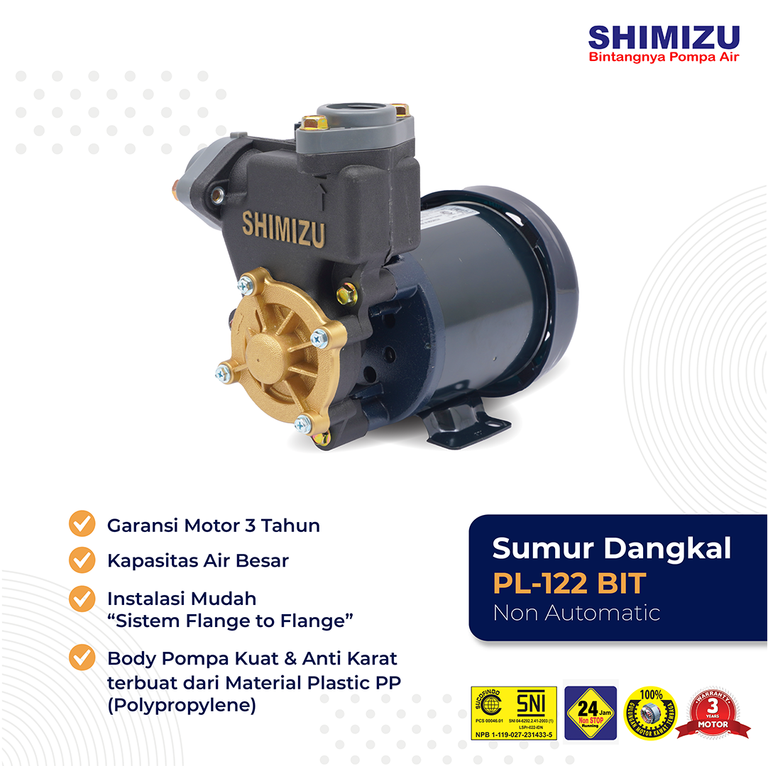 [Pompa Sumur Dangkal] Shimizu PL-122  BIT 