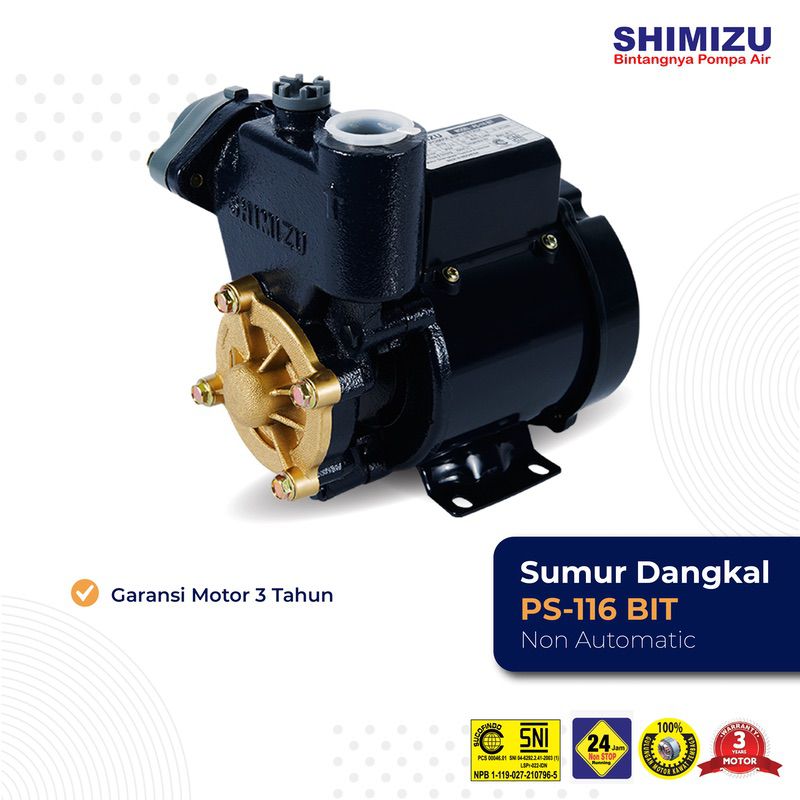 [Pompa Sumur Dangkal] Shimizu PS-116 BIT 