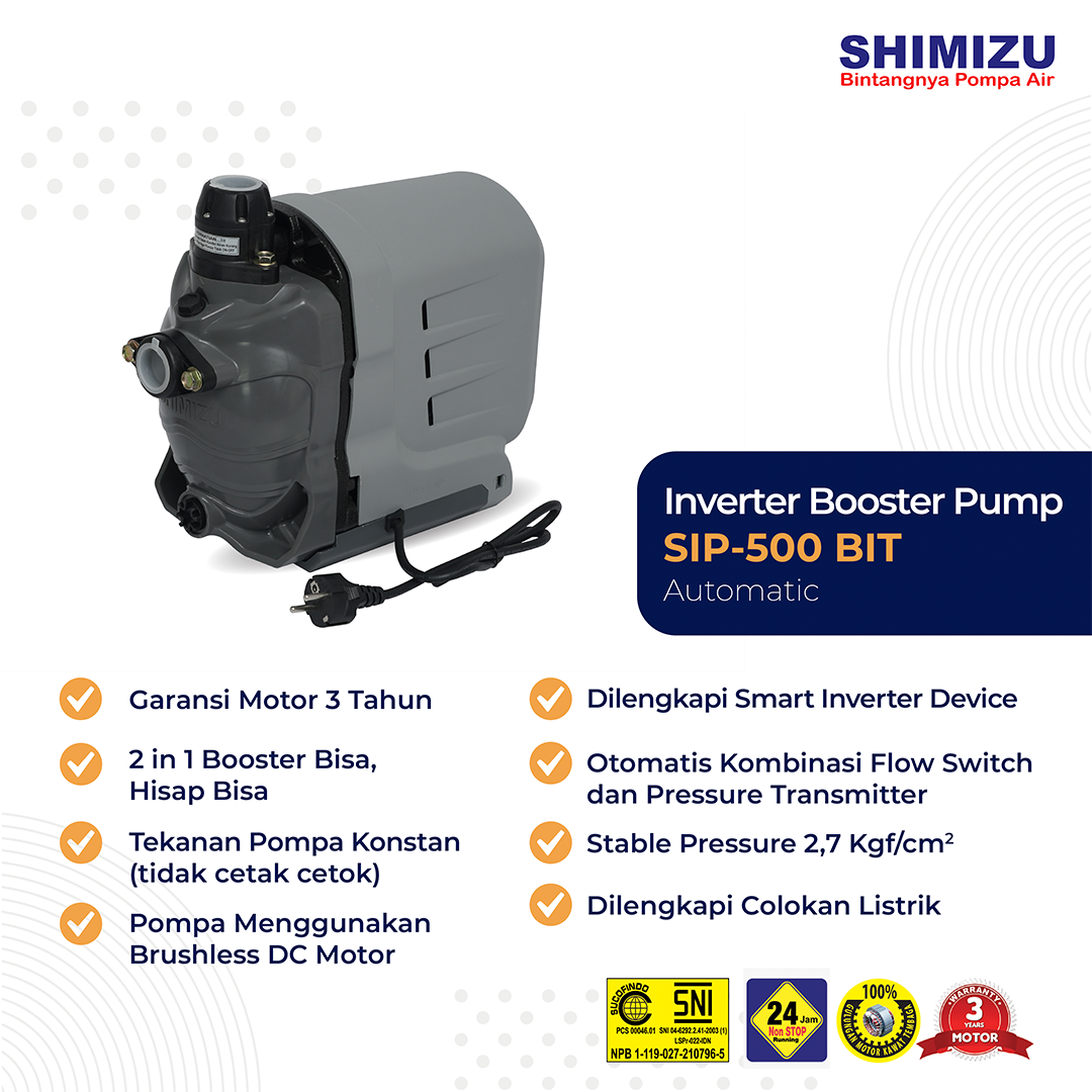 [Pompa Booster] Shimizu SIP-500 BIT SMART INVERTER