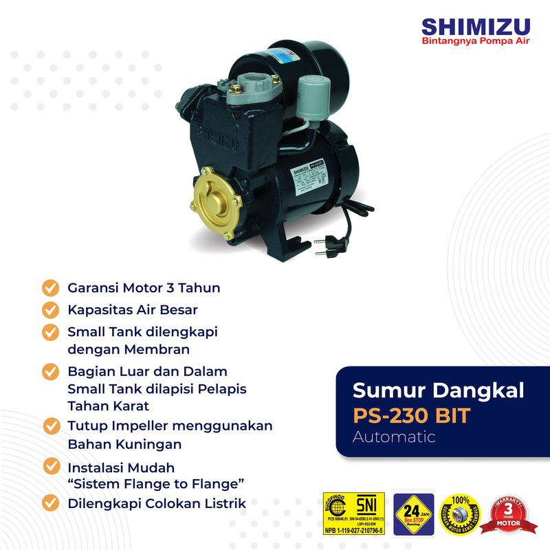 [Pompa Sumur Dangkal] Shimizu PS-230 BIT AUTO