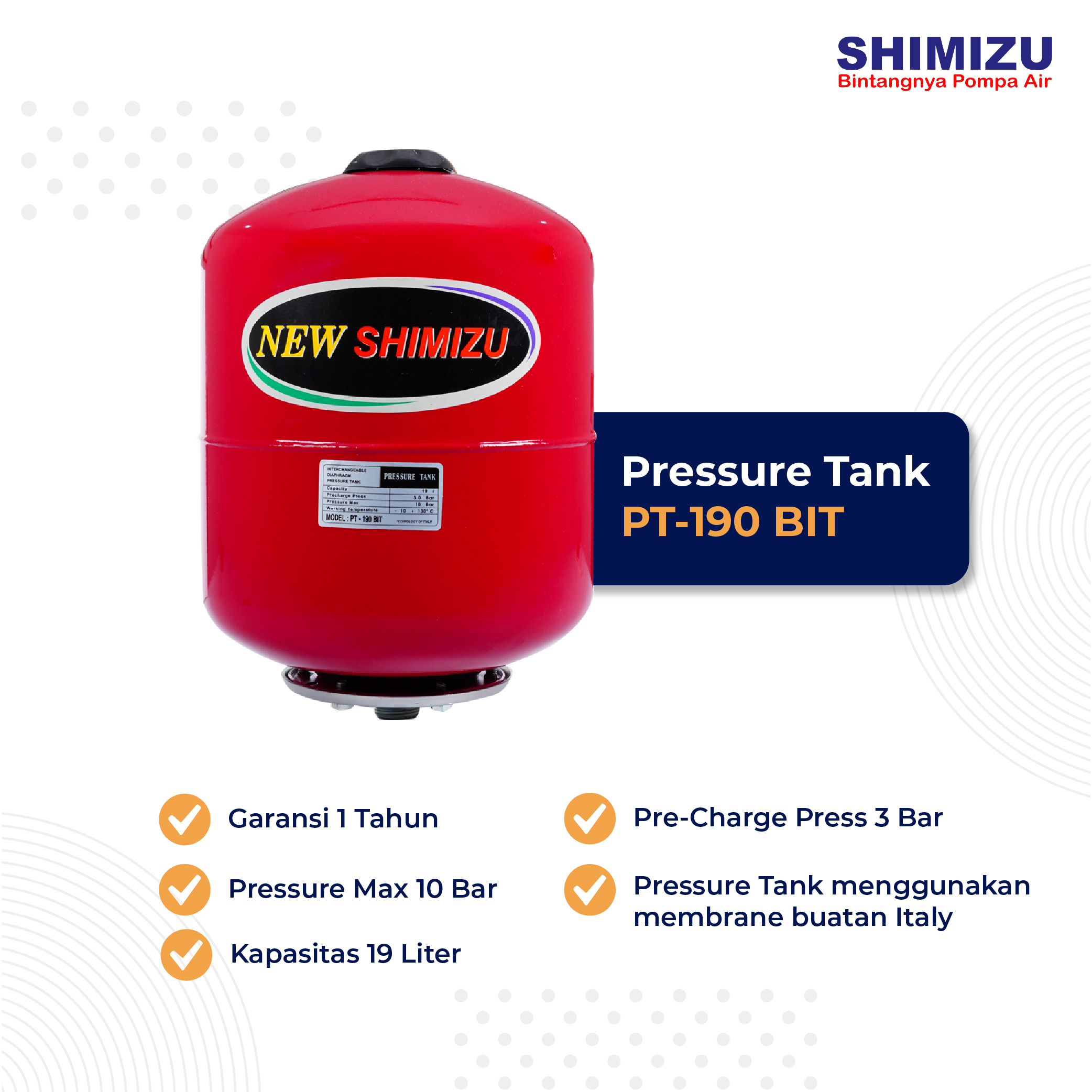 [Pressure Tank] Shimizu PT-190 BIT