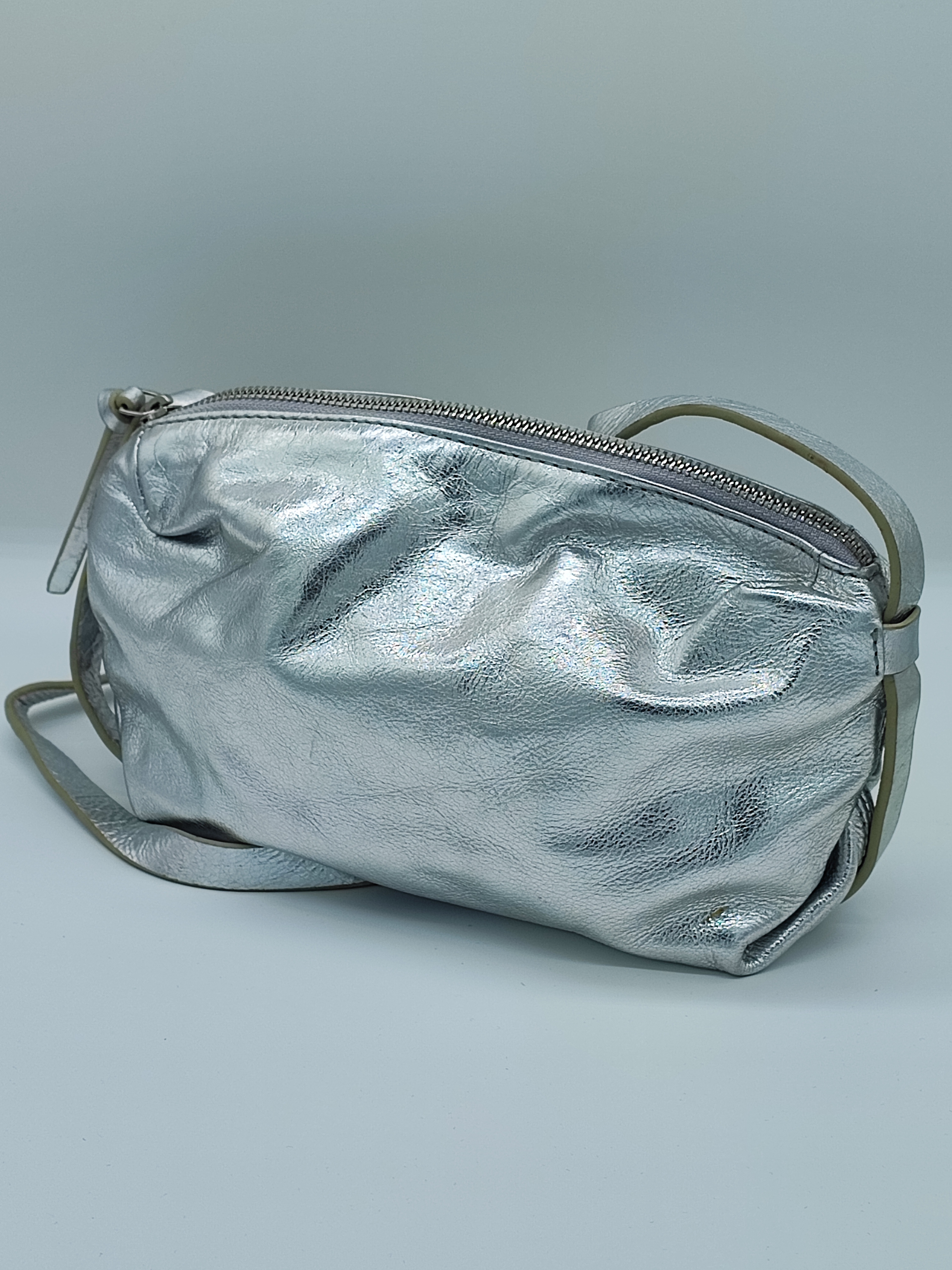 Silver Metallic Sling Bag