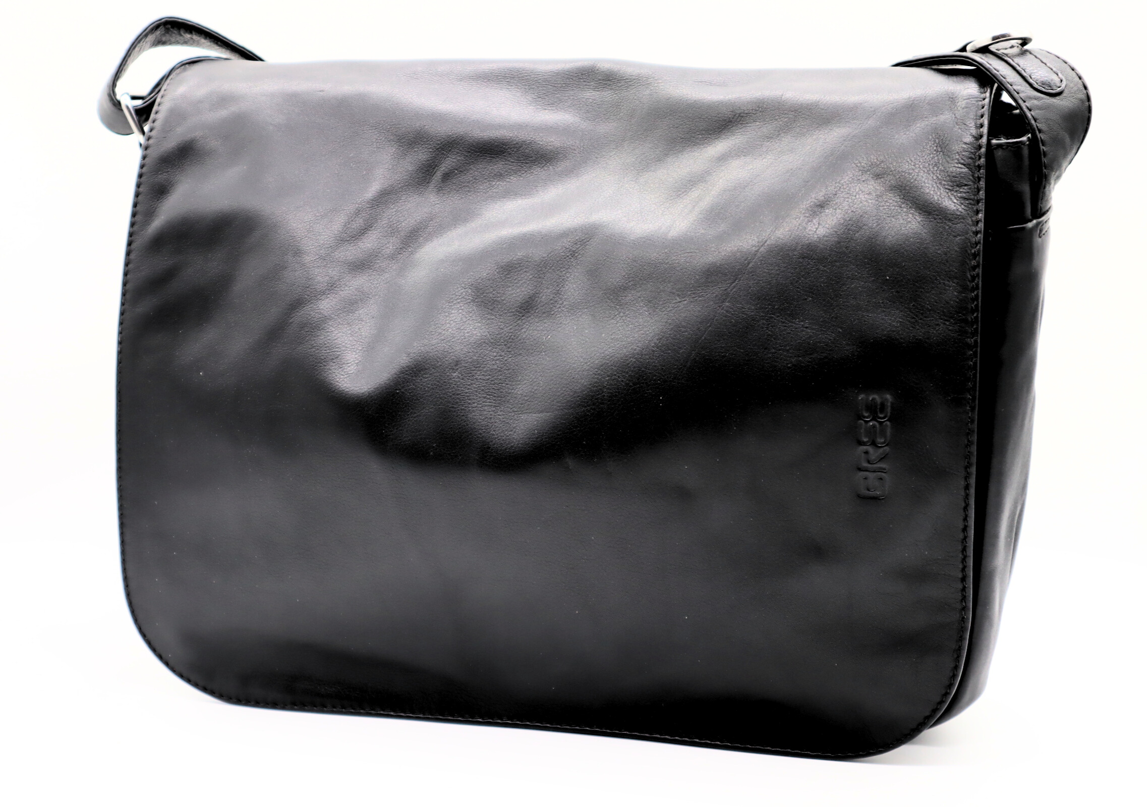 Black Leather Messenger Bag