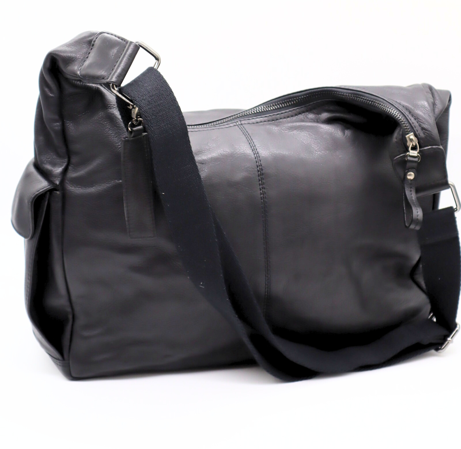 Black Leather Hand  Bag
