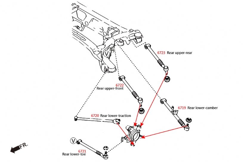Mazda RX8/MX5 NC Adjustable Rear Traction Rod - Rose Joints