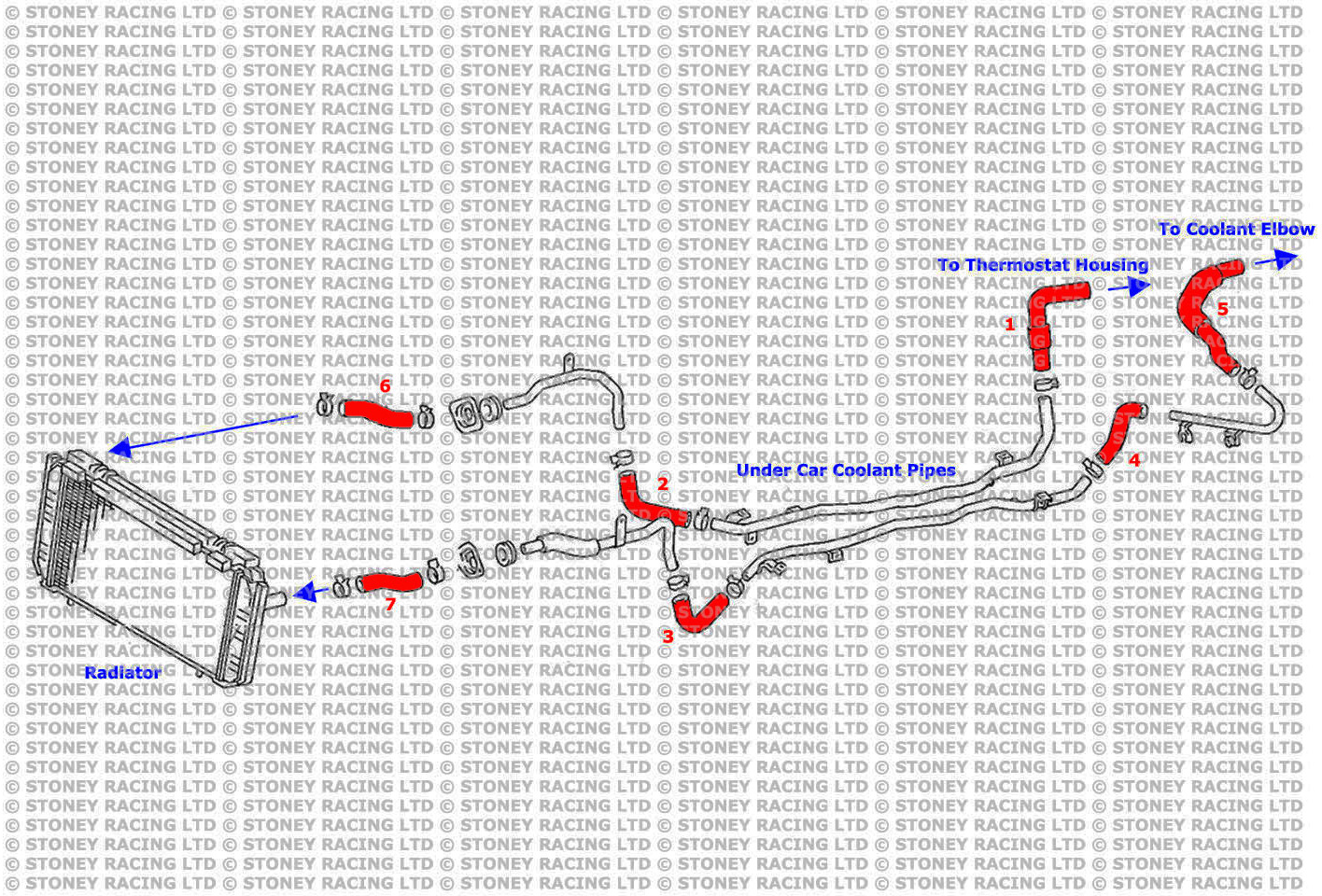 Toyota MR2 MK2 Silicone Main Radiator Coolant Hose Kit
