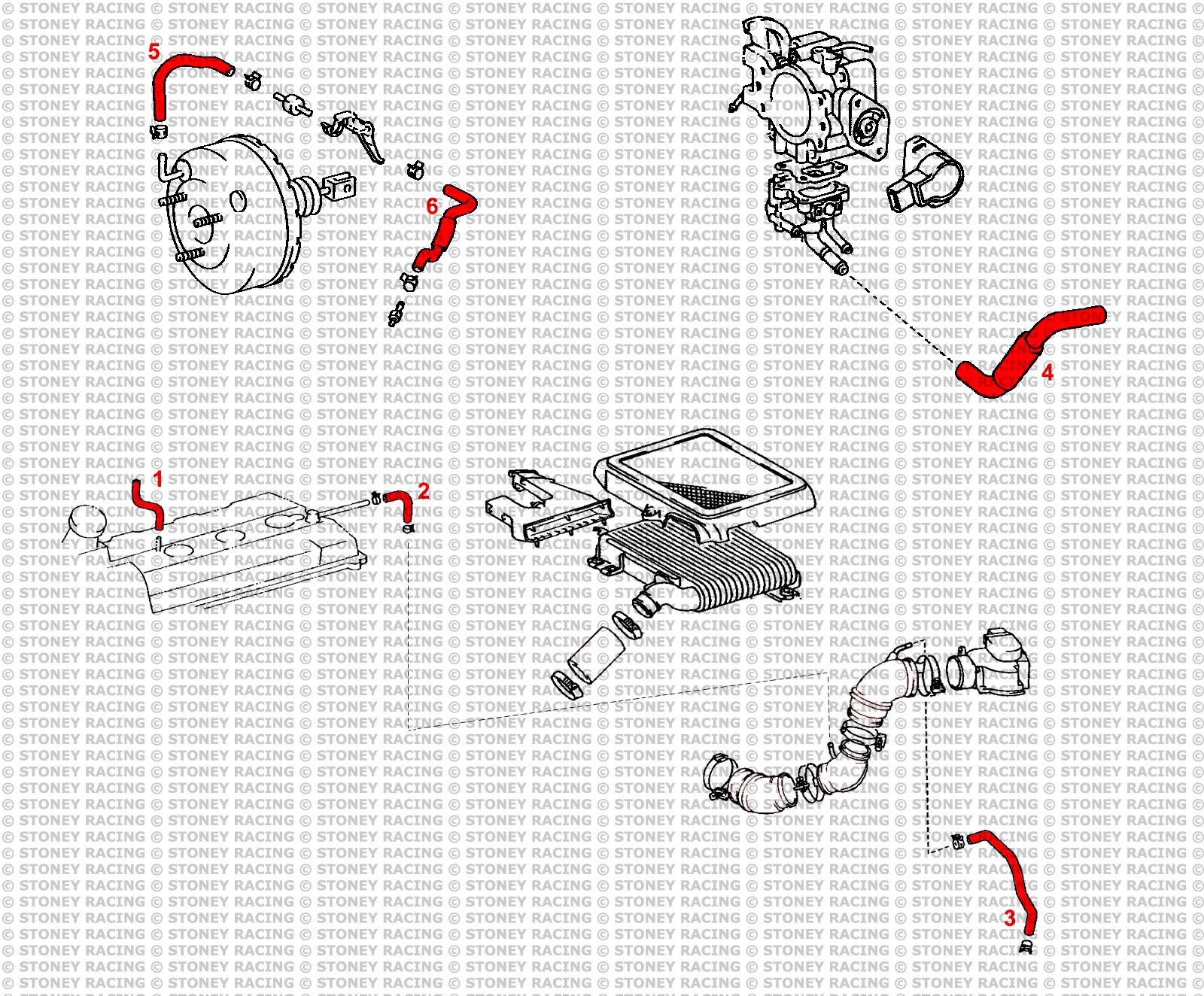 Toyota Celica GT4 ST185 Silicone Breather/Vacuum Hose Kit