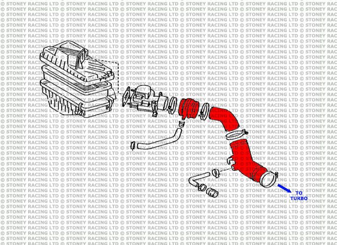 Toyota MR2 MK2 Turbo Rev1-2 Silicone Air Intake Hose Kit