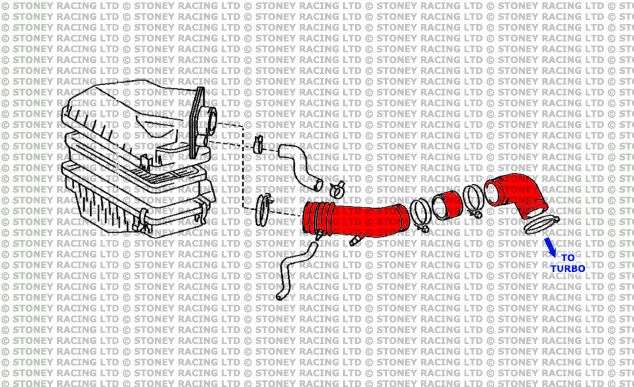 Toyota MR2 MK2 Turbo Rev3-5 Silicone Air Intake Hose Kit