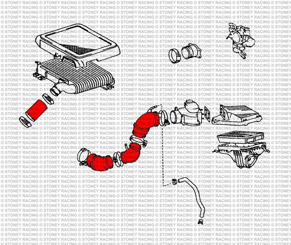 Toyota Celica GT4 ST185 Silicone Air Intake Hose Kit