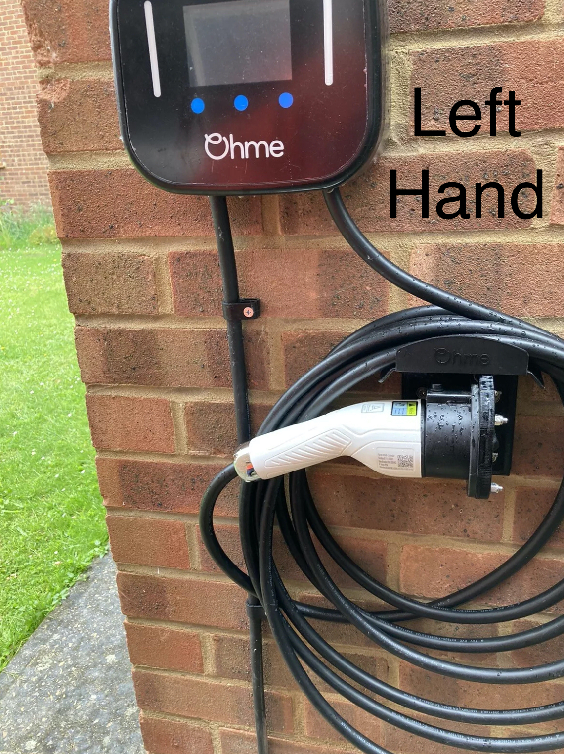 3D printed Ohme charger mount adapter and cable hangar support