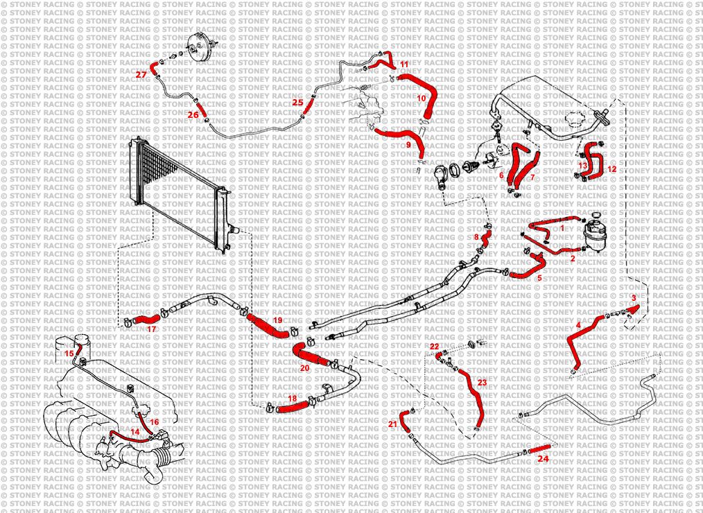 Toyota MR2 MK3 Roadster Silicone Radiator Coolant Hose Kit