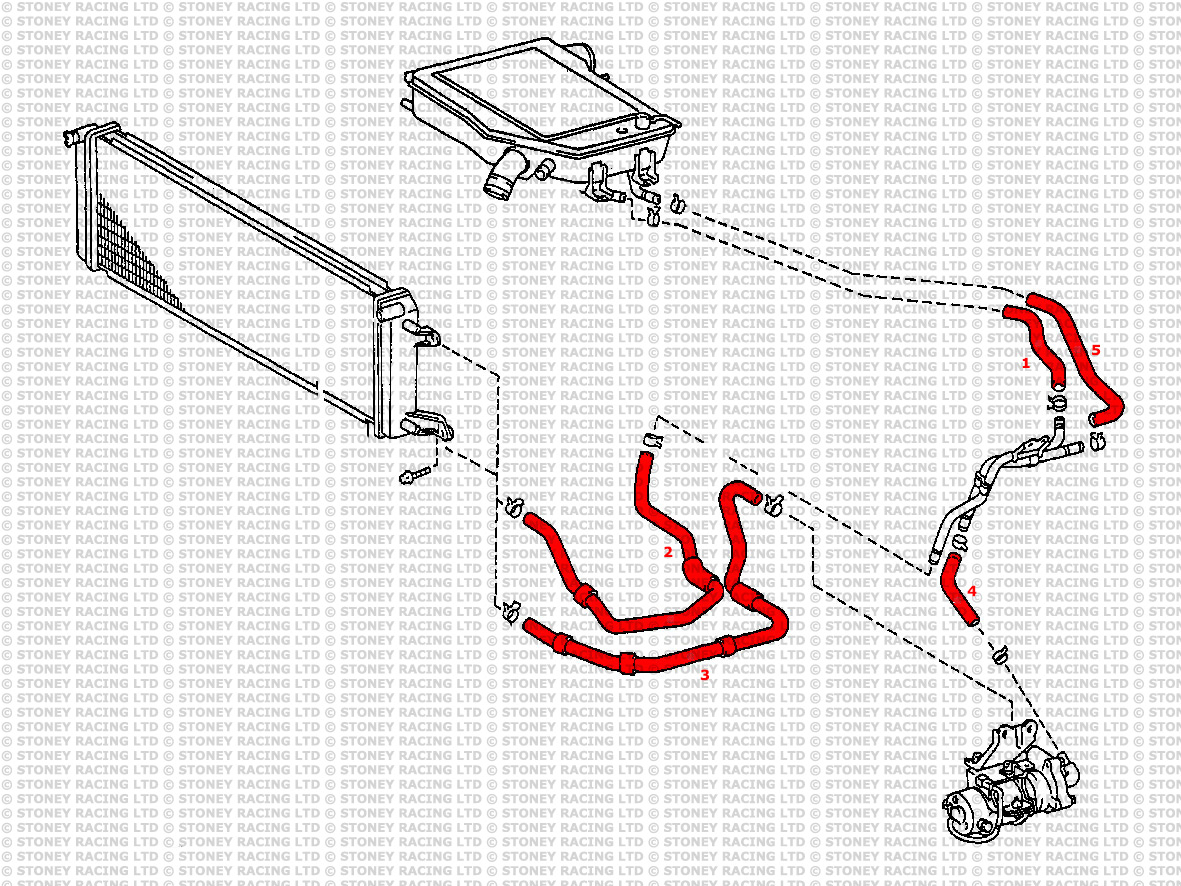 Toyota Celica GT4 ST205 Silicone Charge Cooler Radiator Hose Kit