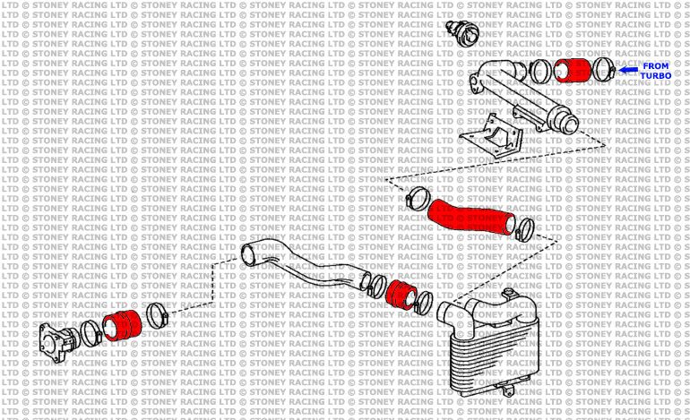 Toyota MR2 MK2 Turbo Rev1-2 Silicone Intercooler Hose Kit