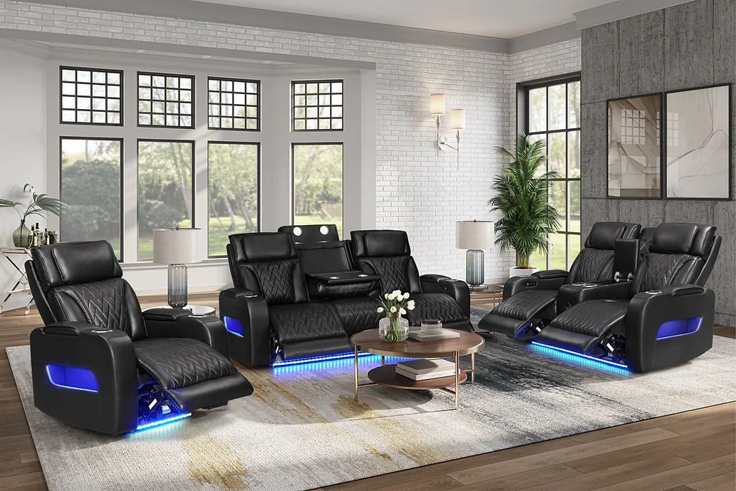 S2024 Skyline (Black) Power Reclining Set