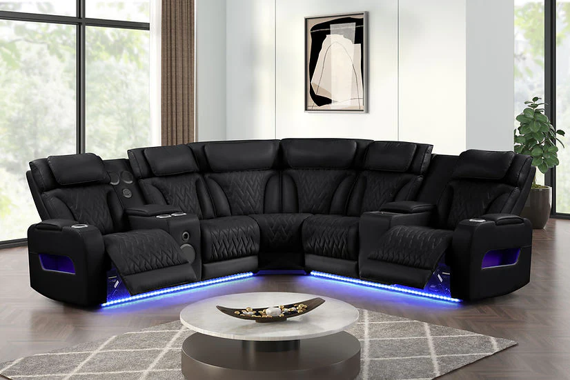 S2024 Skyline (Black) Power Reclining Sectional