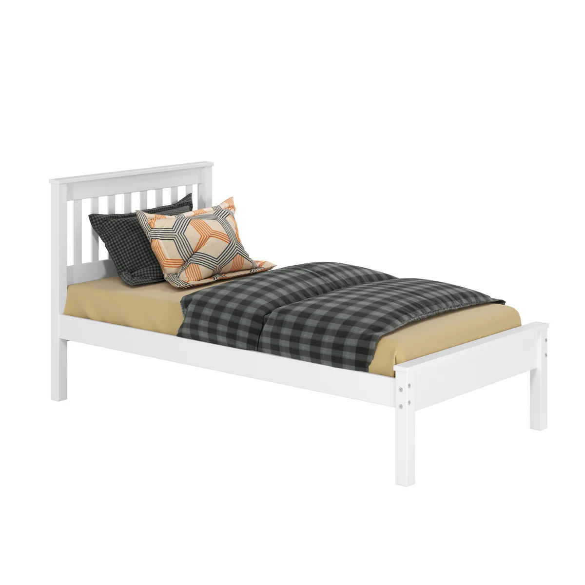 Donco 500 Twin Contemporary Bed in White Under Bed Storage Drawers / Trundle