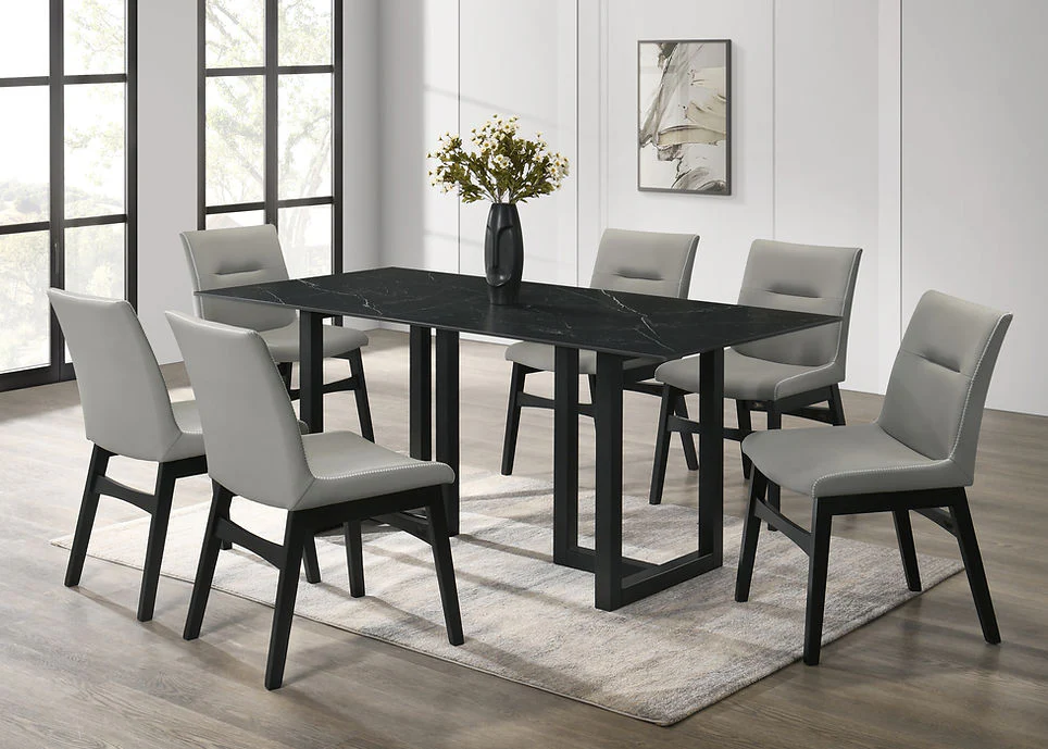 D1476 Farrin (Black) 7pcs Dining Set