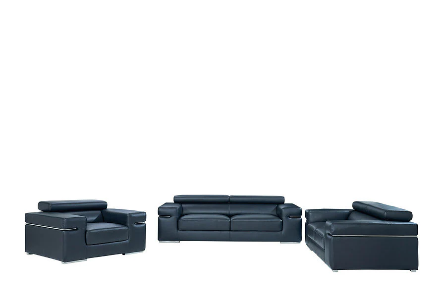 MI-8020 Soho Black Loveseat & Sofa