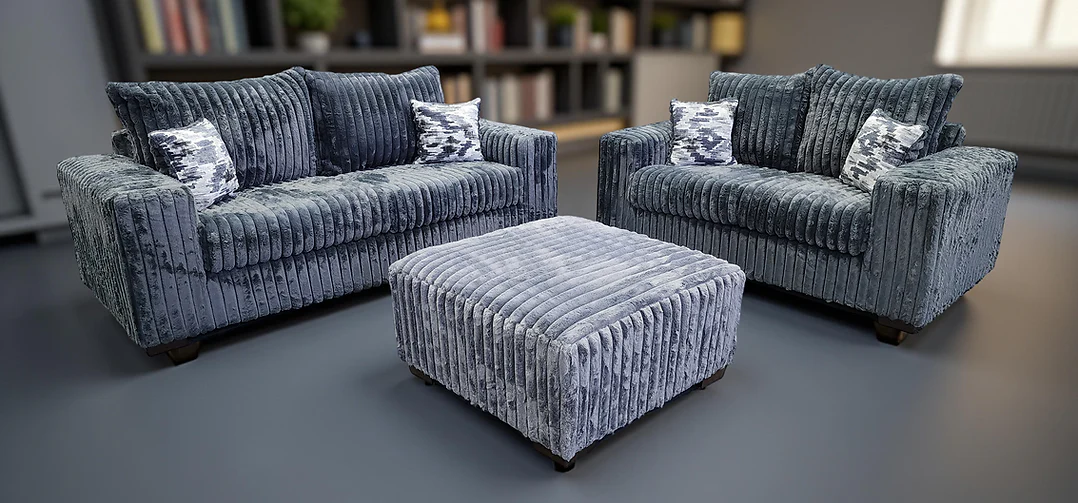 S320 Texan Oversize (Grey) Sofa Loveseat