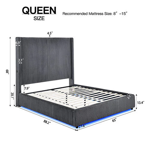 B300 Belinda (Grey) Bed