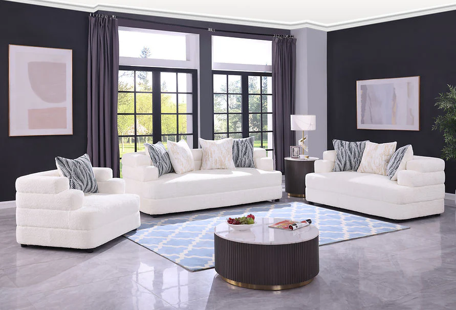 S1400 Stepso (Cream) Sofa & Loveseat