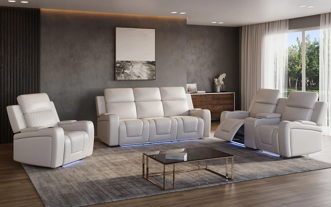 S1890 Bomer (White) 3pcs Power Reclining Set