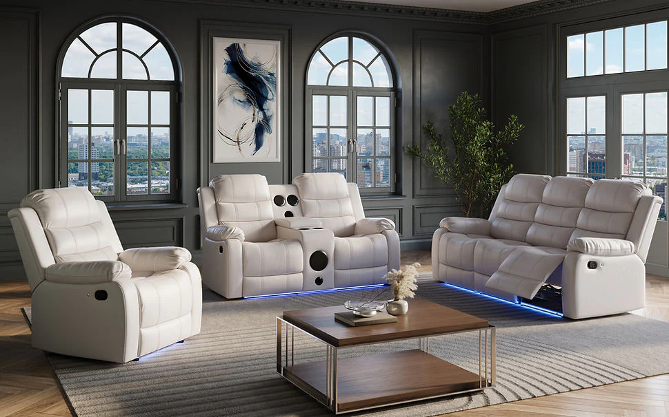 S1887 Marisol (White) Reclining Set