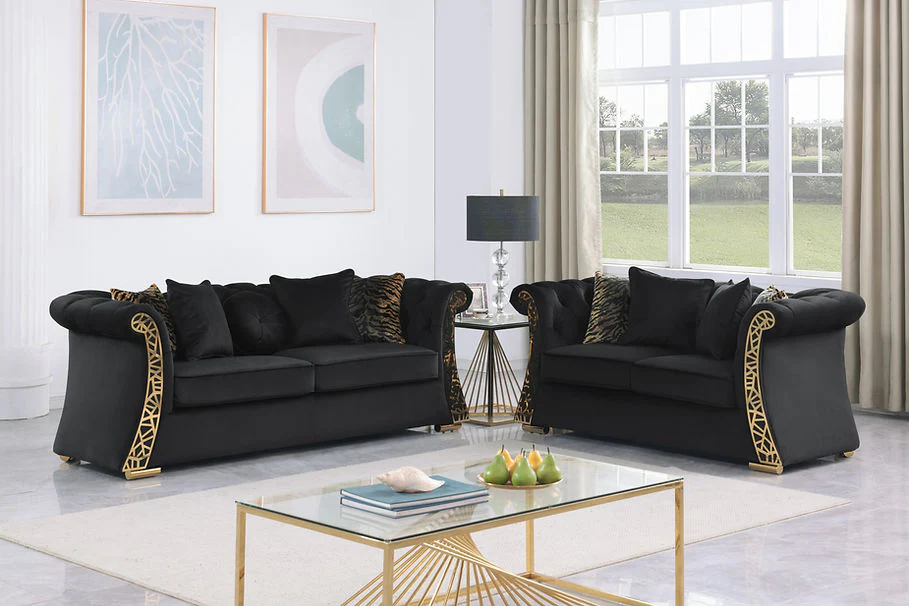 S1600 Curamo (Black) Sofa & Loveseat