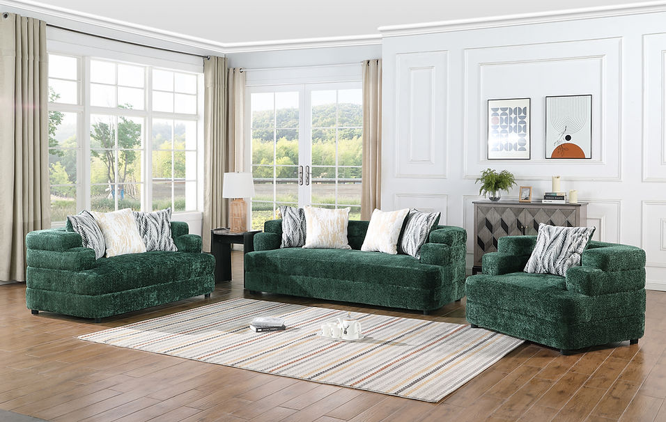 S1400 Stepso (Green) Sofa & Loveseat