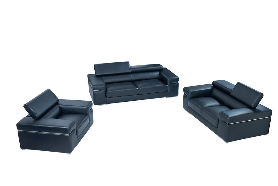 MI-8020 Soho Black Loveseat & Sofa