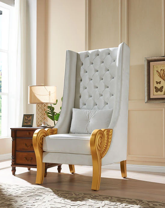 A-CH02 Throne 62.5" Tall (White) Chair