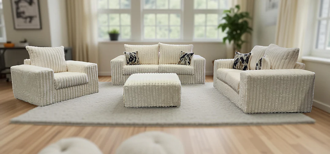 S320 Texan Oversize (Ivory) Sofa Loveseat